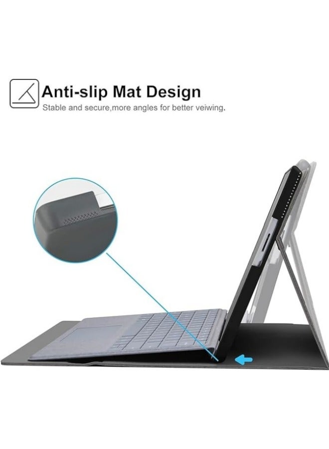 متوافق مع حافظة Surface Pro 9 مقاس 13 بوصة، وغطاء قابل للطي متعدد الزوايا مع حامل قلم - Image 3